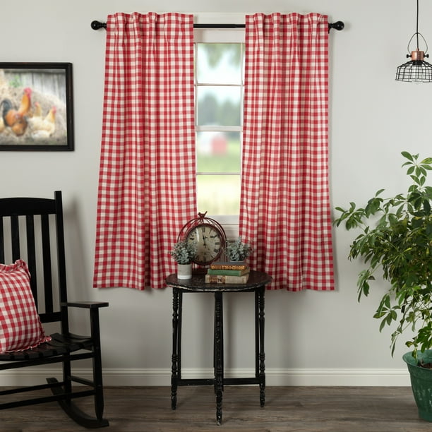 84" L Gray White Farmhouse Curtains Cotton Lined Tie Backs Annie Buffalo Check 84" L Gray White Farmhouse Curtains Cotton Lined Tie Backs Annie Buffalo Check